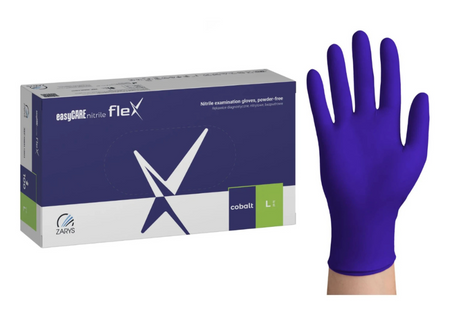 easyCare nitrilové rukavice FLEX - kobaltová modř